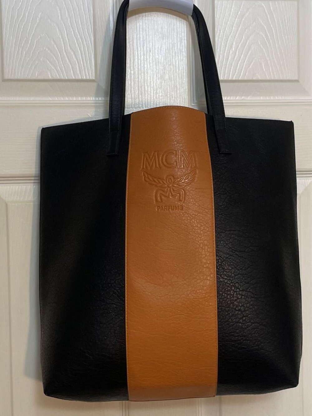 GWP- MCM Parfum Black and Cognac Faux Leather Tote